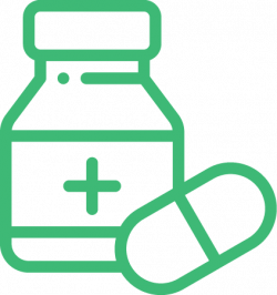 Medication green icon